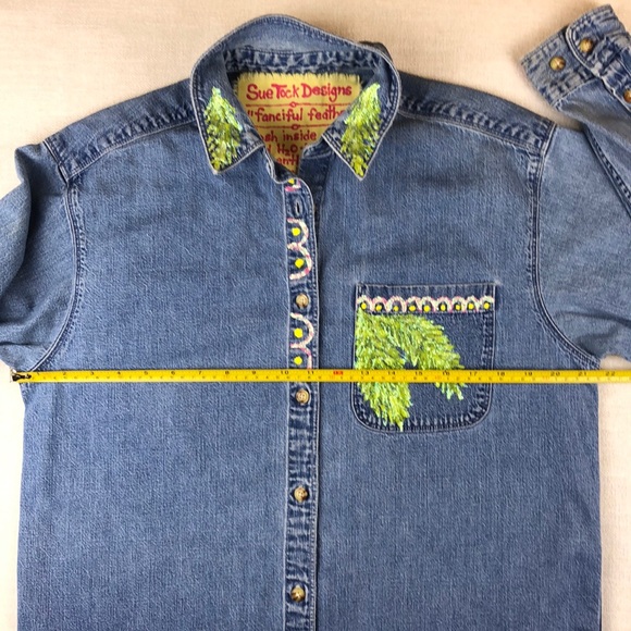 Jean Button Down Shirt, Ladies M, hand designed. - Picture 6 of 9